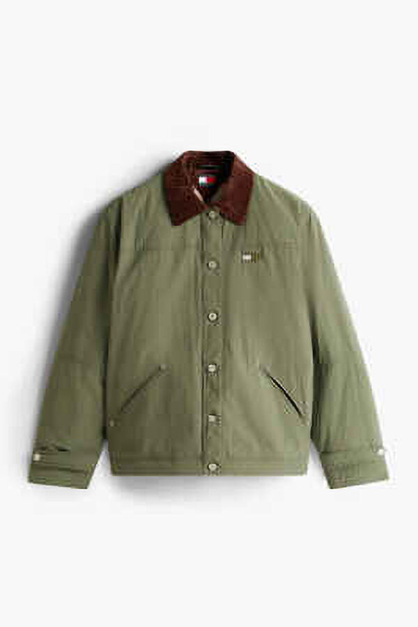 Tommy Jeans Casaco forrada com gola de veludo cotel&ecirc;  estampado