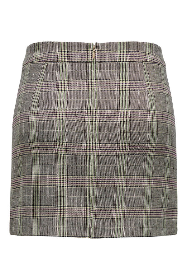 Only Saia curta em xadrez cru