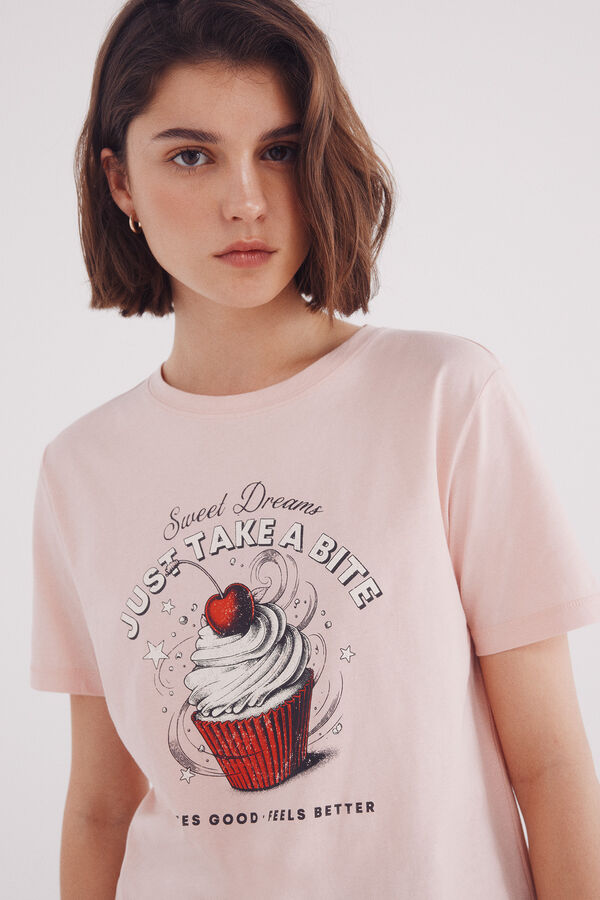 Springfield Camiseta "Cherry club" rosa