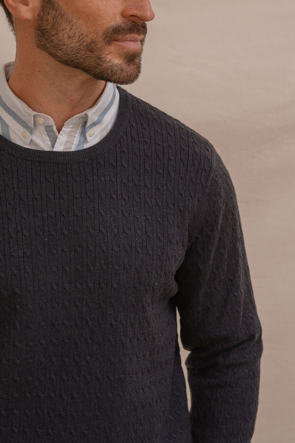 Celopman Jersey Nudos Cuello Caja azul