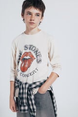 Springfield Kids Camiseta infantil de manga comprida dos Rolling Stones branco