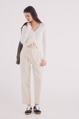 Springfield Cal&ccedil;a jogger de algod&atilde;o liocel bege