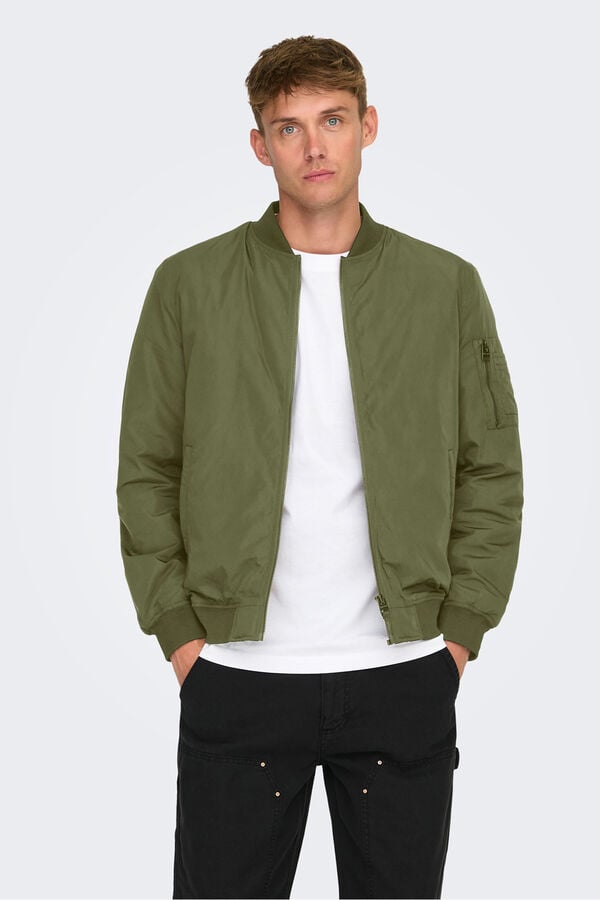 Only & Sons Chaqueta bomber verde