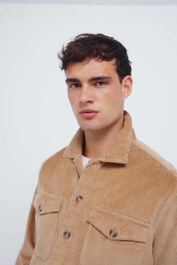 Springfield Sobrecamisa pana beige