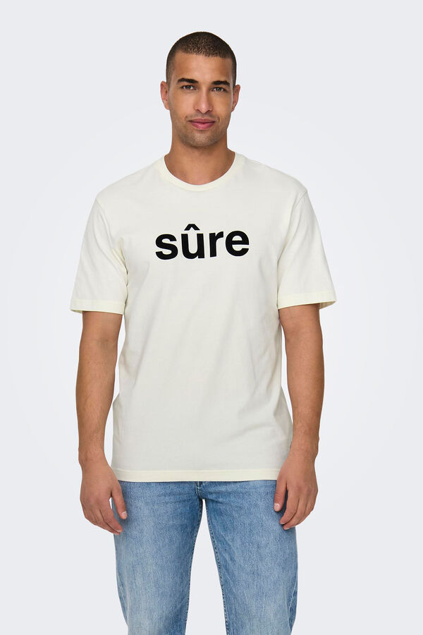 Only & Sons T-shirt b&aacute;sica branco