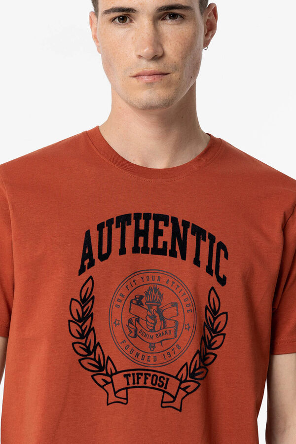 Tiffosi Camiseta con Estampado Frontal naranja