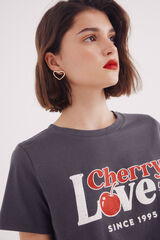 Springfield Camiseta "Cherry love" gris