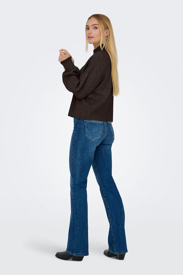 Only Jersey con apliques joya marr&oacute;n