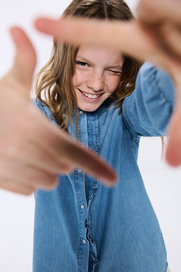 Springfield Kids Blusa denim ni&ntilde;a azul
