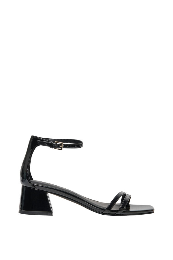 Only Shoes Sand&aacute;lia de tiras baixa preto