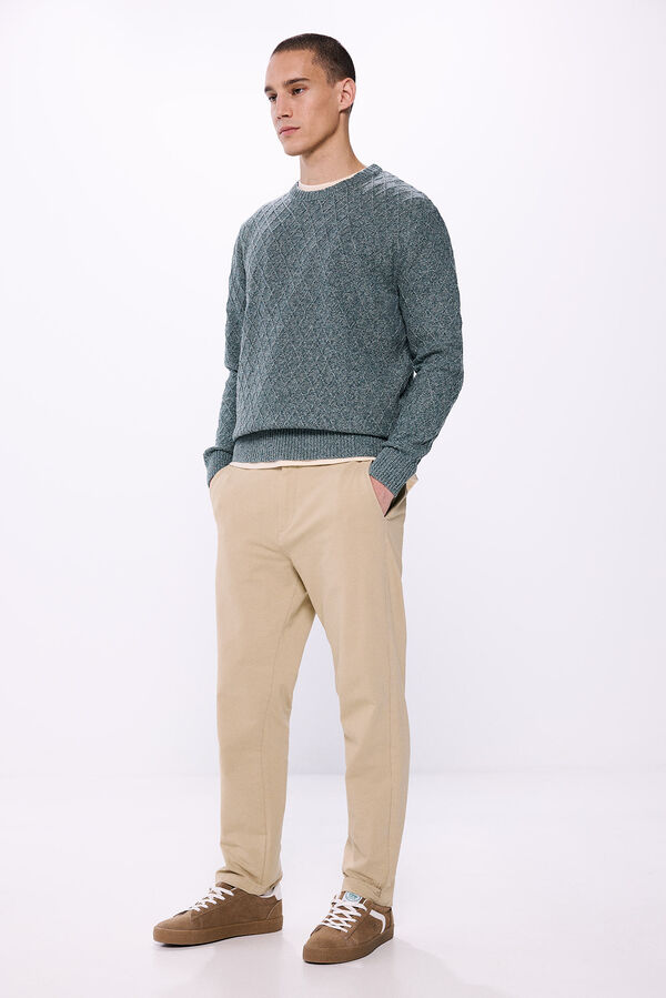 Springfield Su&eacute;ter estruturado em losango azul