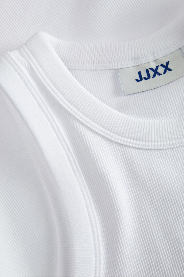 Jack & Jones Top com alças caneladas branco
