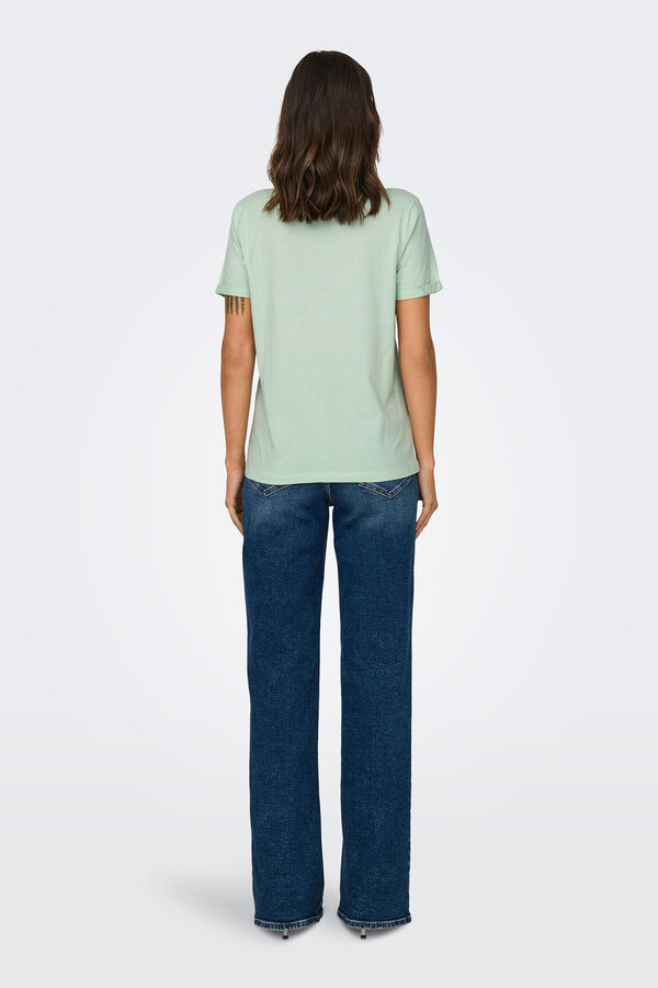 Only Camiseta con bordado verde