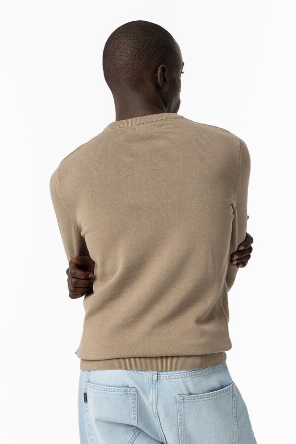 Tiffosi Camisola de Malha com Jacquard bege