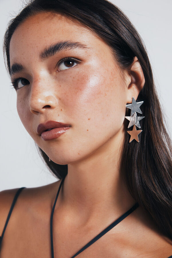 Springfield Pendientes estrellas cascada gris