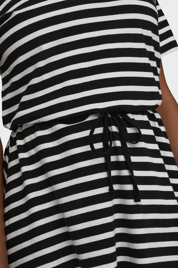 Only Vestido curto corte regular decote em V preto