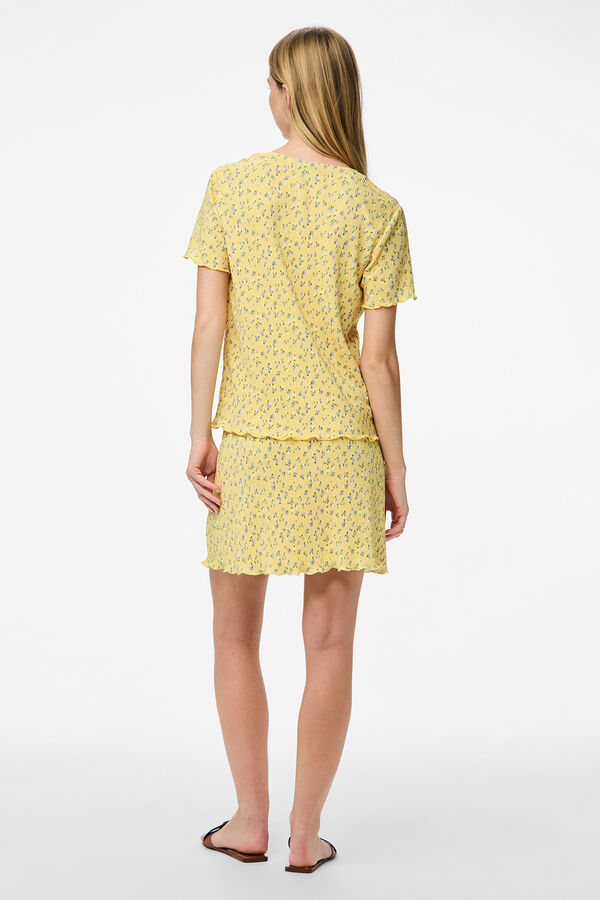 Pieces T-shirt de manga curta amarelo