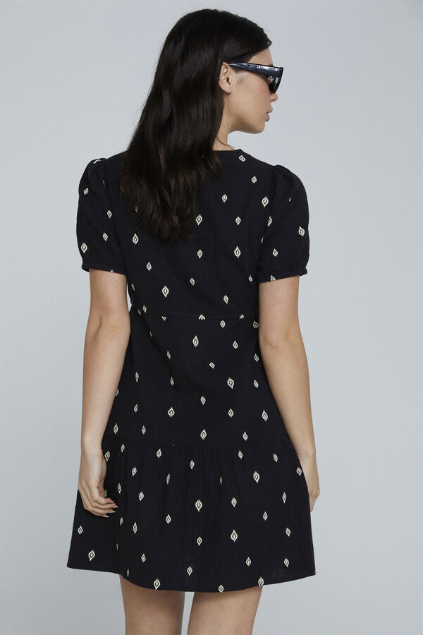 Only Vestido curto de decote em bico preto