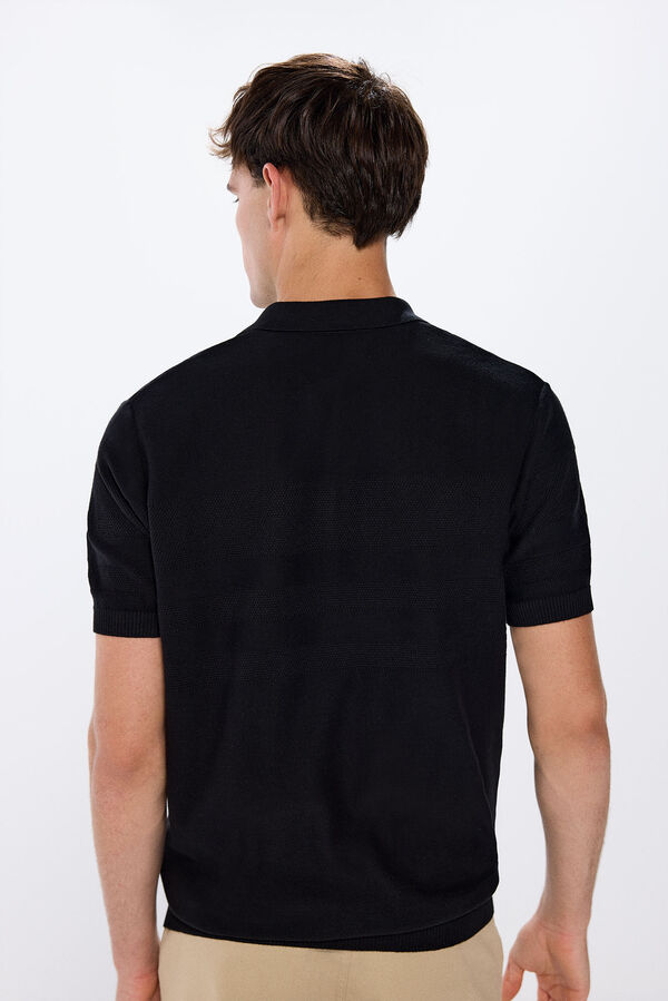 Springfield Jersey cuello polo botones negro