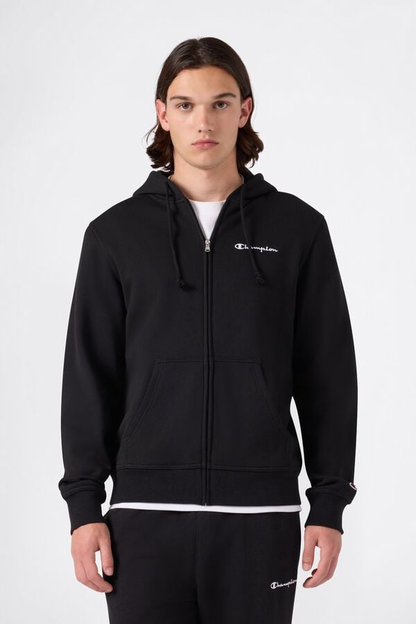 Champion Sweatshirt com capuz e fecho-&eacute;clair preto