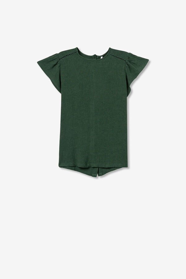 Tiffosi Blusa com folhos verde