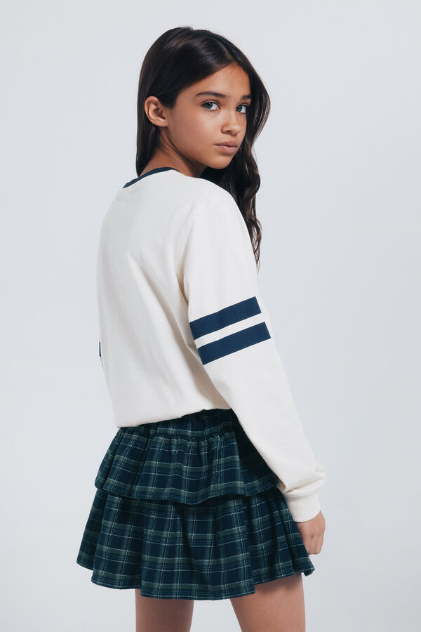 Springfield Kids Camiseta de manga larga perro varsity ni&ntilde;a blanco