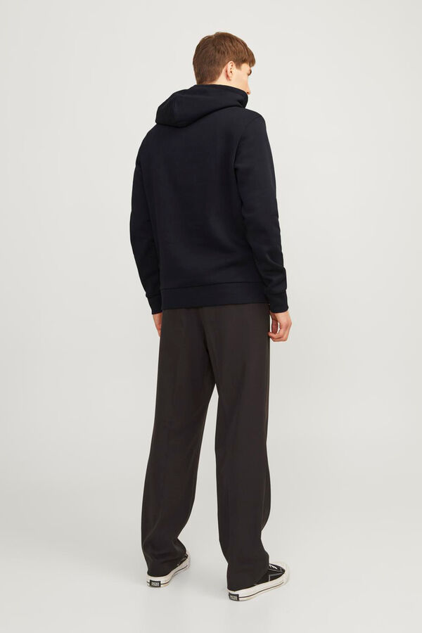 Jack & Jones Sweatshirt com capuz padr&atilde;o preto