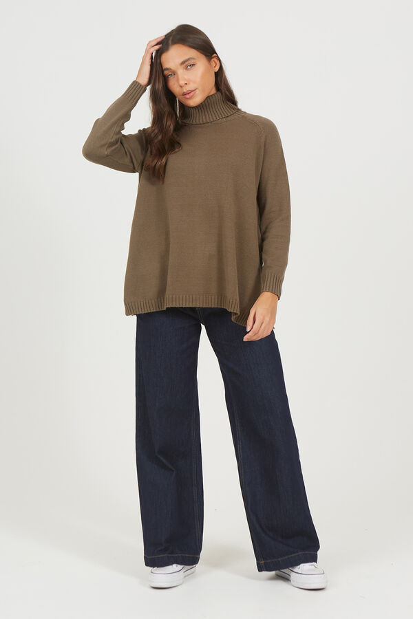 Brave Soul Jersey con botones en la espalda kaki