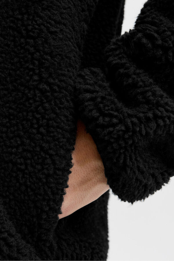 Jack & Jones Casaco de pel&uacute;cia preto