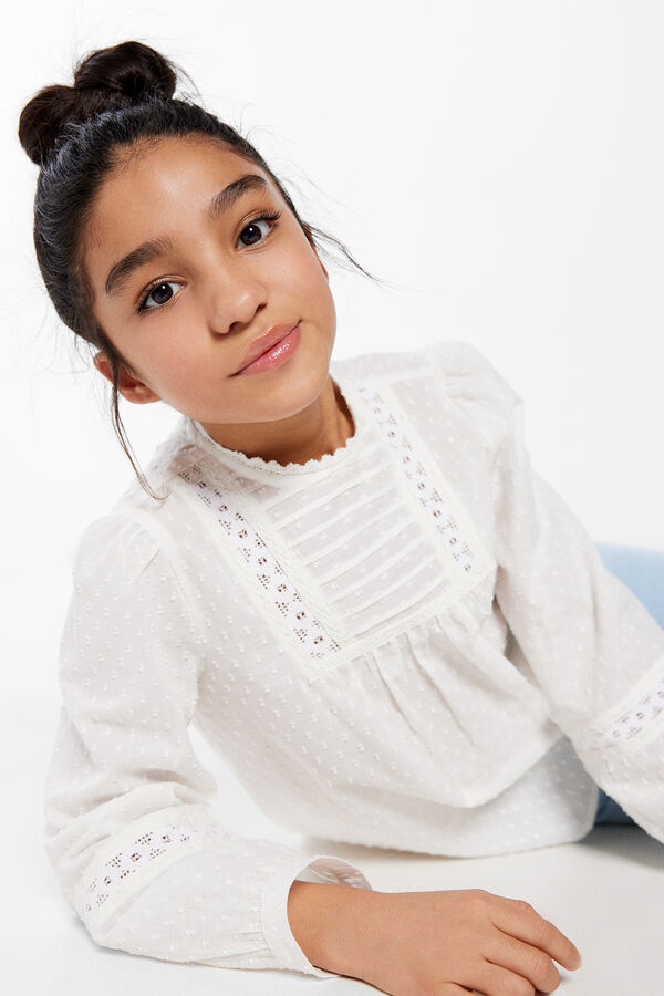 Springfield Kids Blusa plumeti ni&ntilde;a blanco