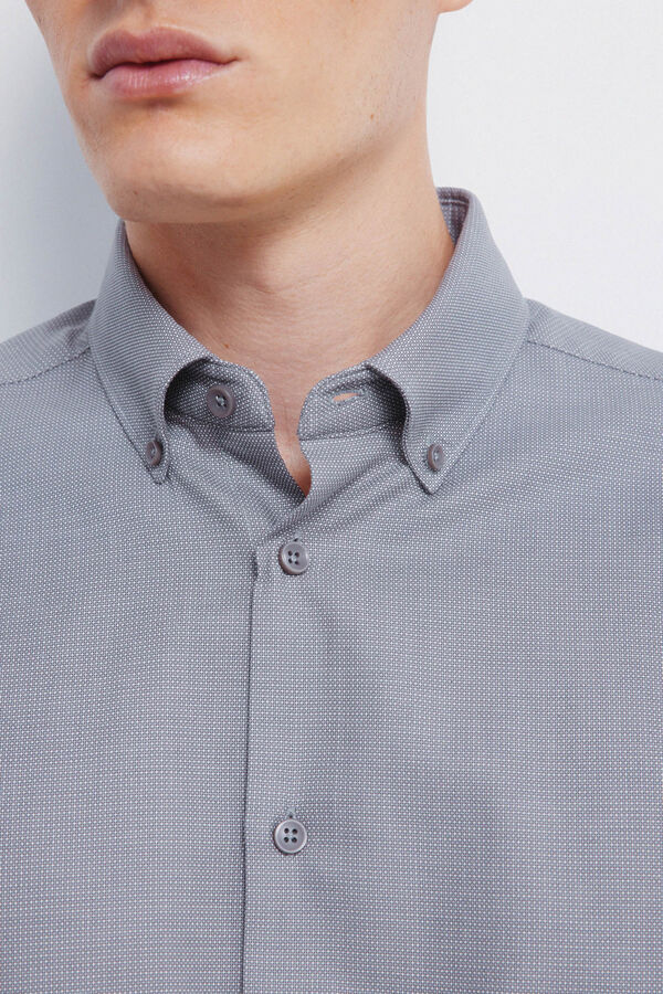 Springfield Camisa social estruturada bicolor cinzento