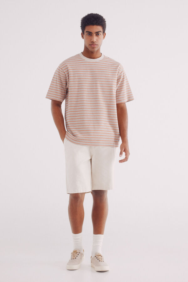 springfield Camiseta rayas estructura naranja