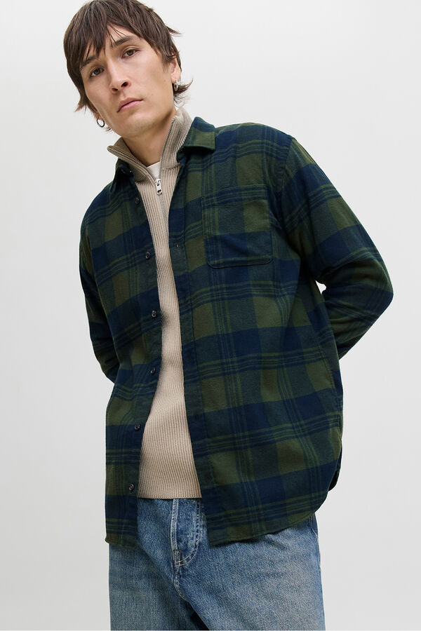 Jack & Jones Camisa regular fit cuadros verde