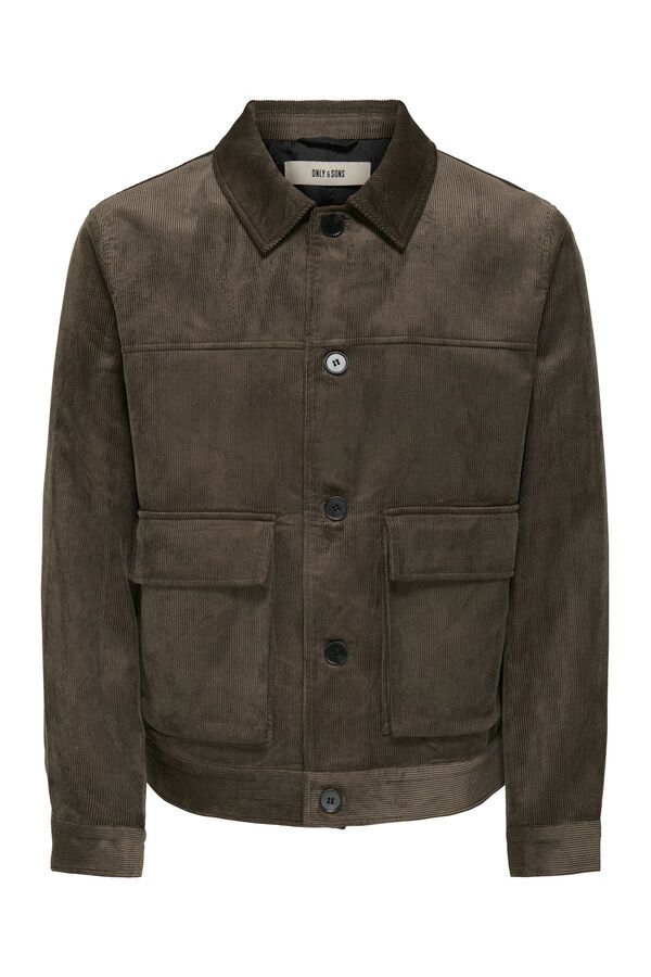Only & Sons Casaco de veludo cotel&ecirc; castanho