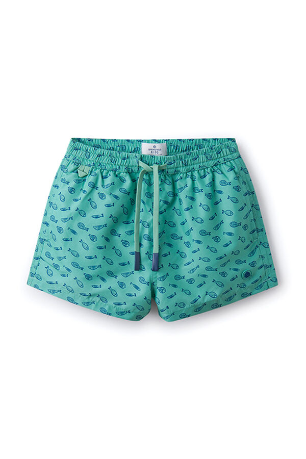 Springfield Kids Ba&ntilde;ador estampado peces ni&ntilde;o verde