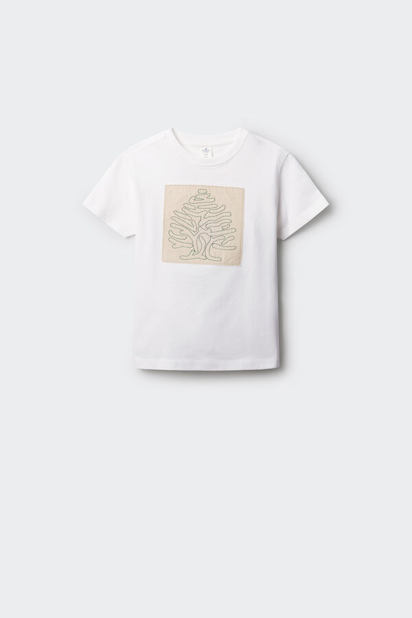 Springfield Kids Camiseta logo árbol niño marfil