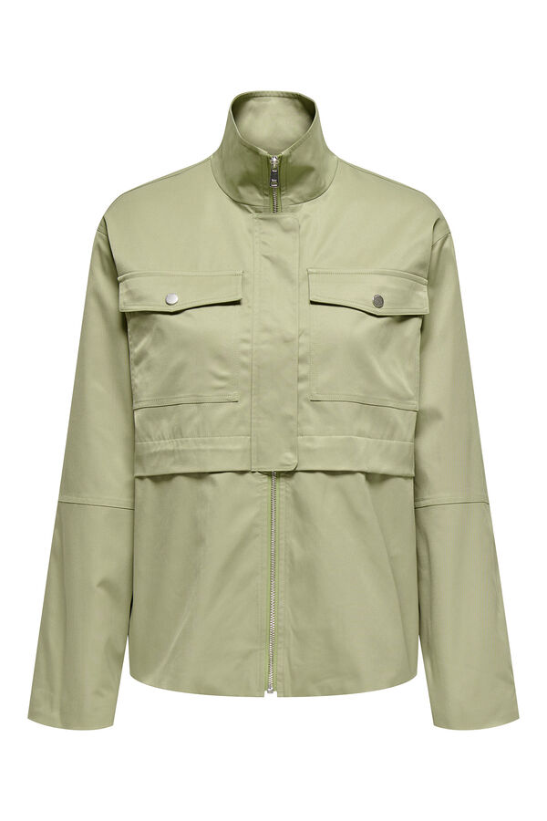 Only Jaqueta estilo utilitário com cintura ajustável cinzento