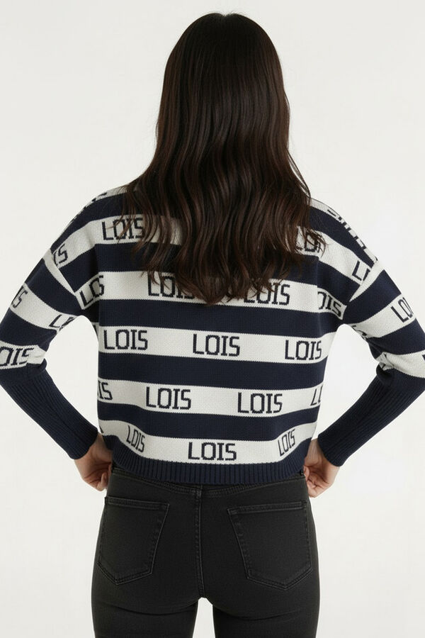 Lois Su&eacute;ter de tecido jacquard azul