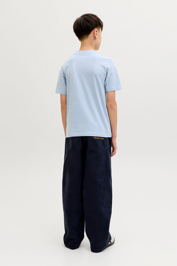 Jack & Jones Junior T-shirt de algod&atilde;o estampada azul