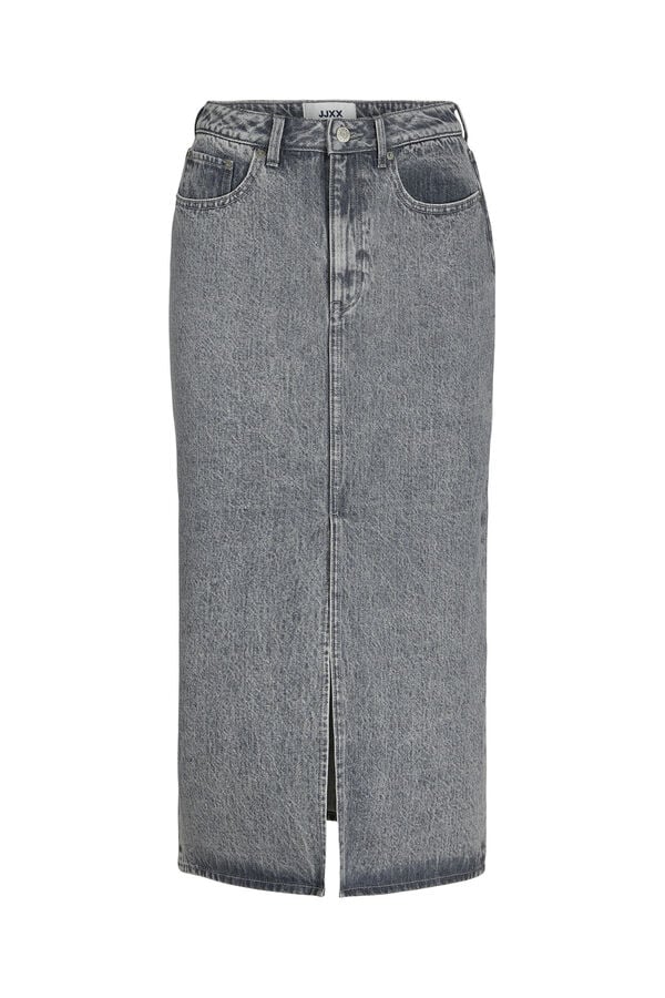 Jack & Jones Falda vaquera gris midi gris