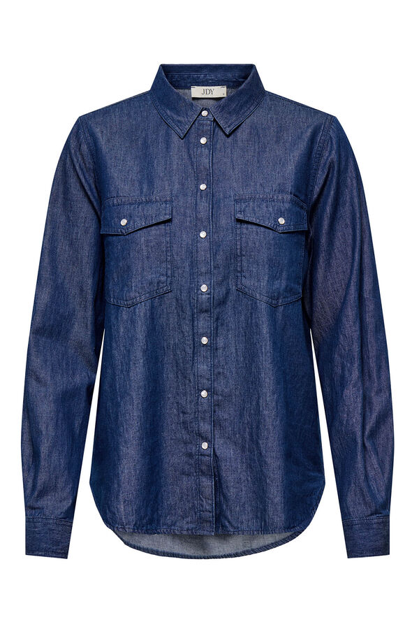 JDY Camisa vaquera de manga larga azul