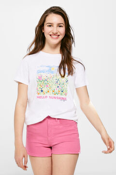 Springfield T-shirt "Hello Sunshine" branco