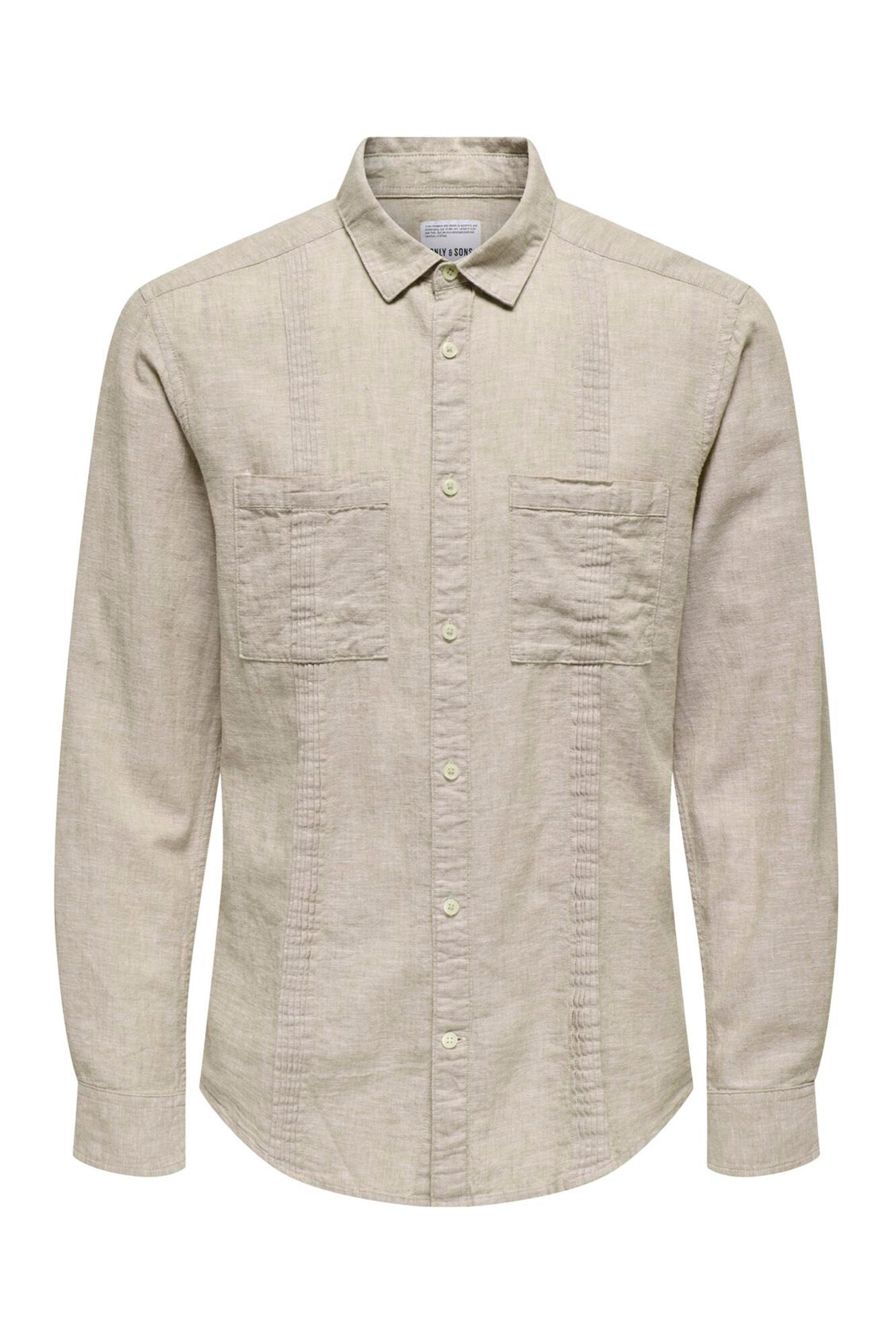 Only & Sons Camisa de manga larga estilo guayabera