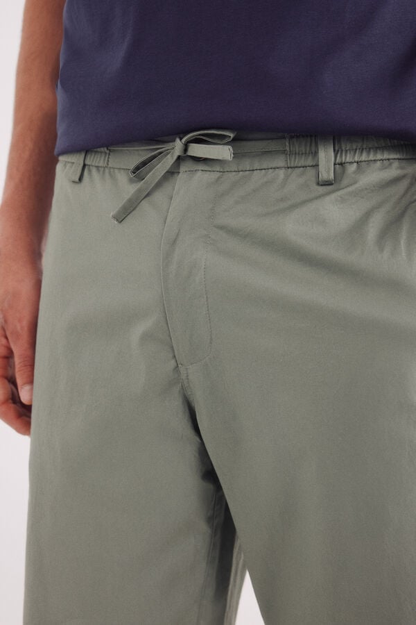 Springfield Bermuda popel&iacute;n comfort fit verde