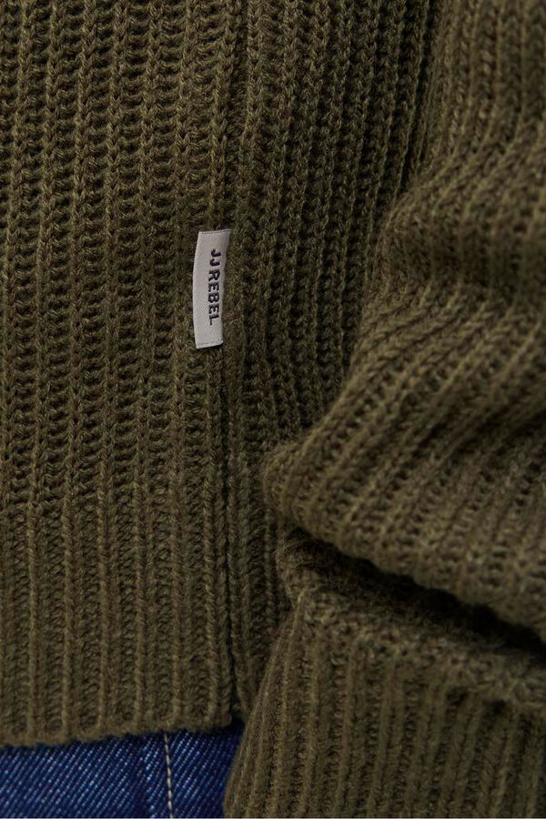 JJ REBEL Jersey de punto cuello cruzado verde