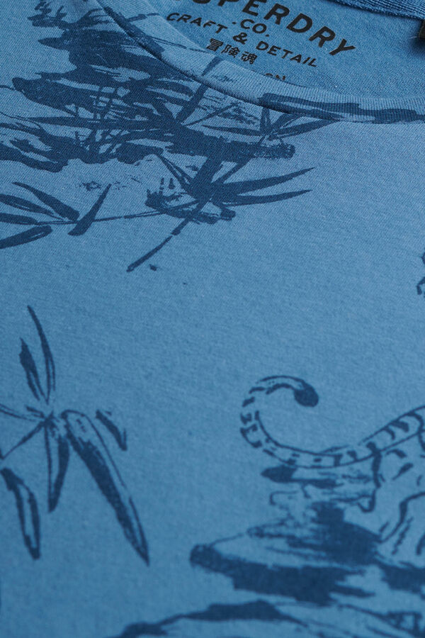 Superdry T-shirt estampada essencial cl&aacute;ssica  azul