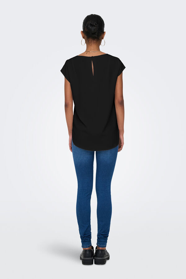 Only Camiseta regular fit manga corta negro