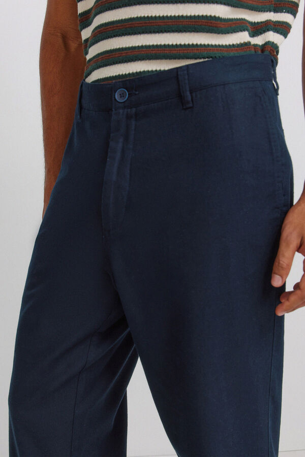 Springfield Pantal&oacute;n algod&oacute;n straight fit azul