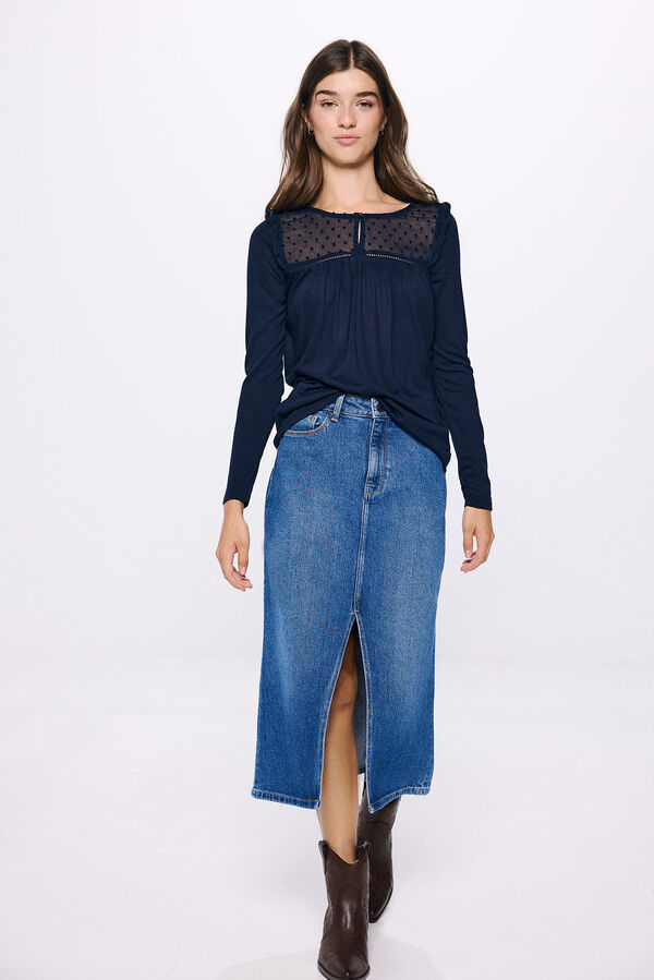 Springfield Camiseta combinada plumeti azul