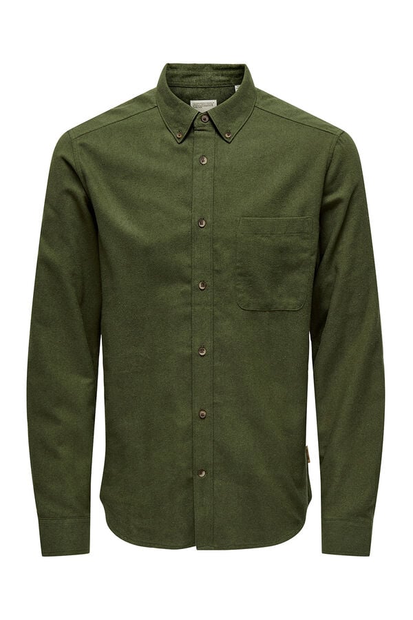 Only & Sons Camisa manga larga verde